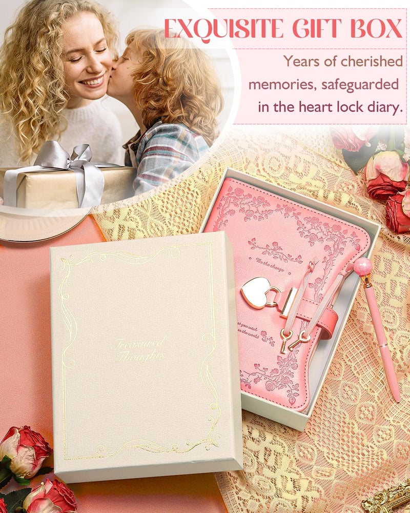 hi!SCI hi! SCI Diary with Lock and Keys for Girls & Women, 360 Pages Journal with Lock for Girls Gift Ideas, Girls Locking Diary with Pen, Cute Journals Set for Teen Girls Ages 8-12, Ideal Gifts for 8 9 10 11 12 13 14 Year Old Girl(Rose Pink) - Image 2
